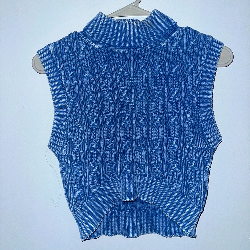 NWT Zara Cropped Blue Vest